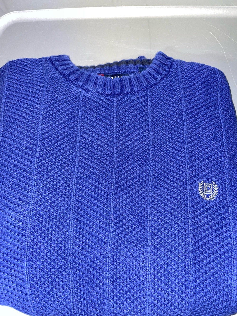 Chaps Large Men’s Vintage Pullover Cotton SweaterRoyal Blue